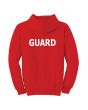Kemp USA Hooded Pullover Sweatshirt, Red with GUARD Logo in White on Front & Back