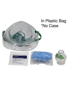 Kemp USA CPR Mask Adult with Gloves & Wipe in Plastic Bag - No Case
