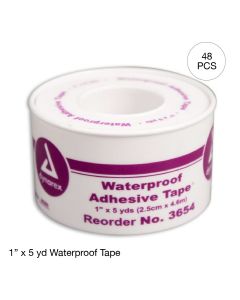 Waterproof First Aid Tape in Case (1" x 5 yd) (bulk packaging of 48 pcs)
