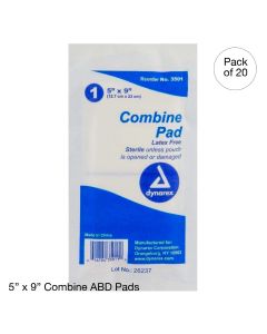 Combine ABD Pads, Sterile 5x9 (20 boxes of 20 pcs)