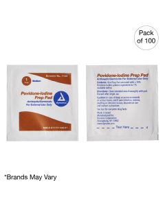 Povidone Iodine Prep Pad, Medium (10 boxes of 100 pcs)