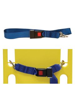 Kemp USA Two Piece Spineboard Strap with Metal Seat Belt Buckle, Royal Blue